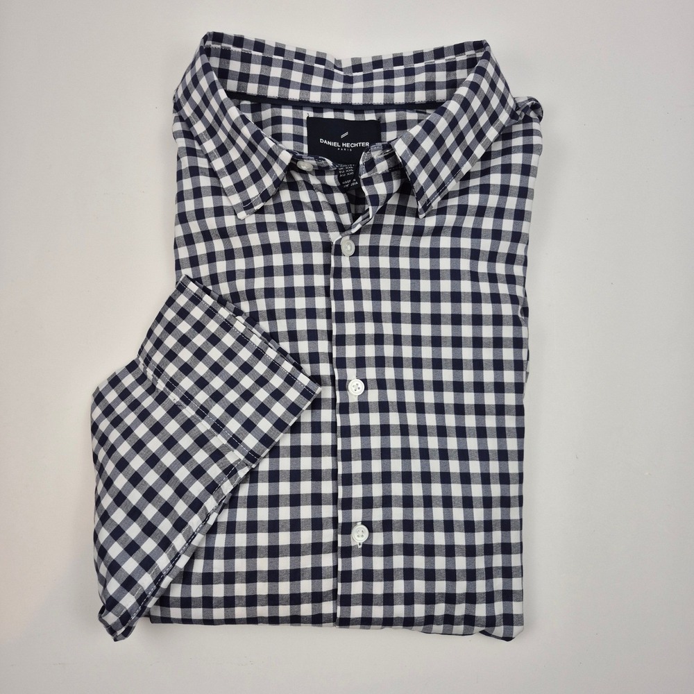 Daniel Hechter Paris Mens XXL Gingham Check Button Down Long Sleeve Shirt NWT - Picture 2 of 11